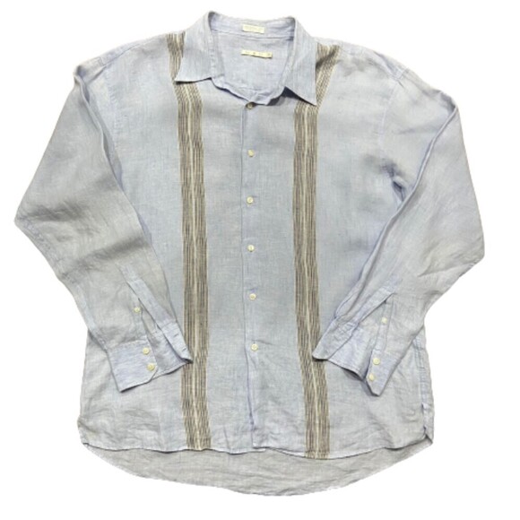 Other - Burma Bibas 100% Linen Casual Button Down Baby Blue Shirt Men's Size XL